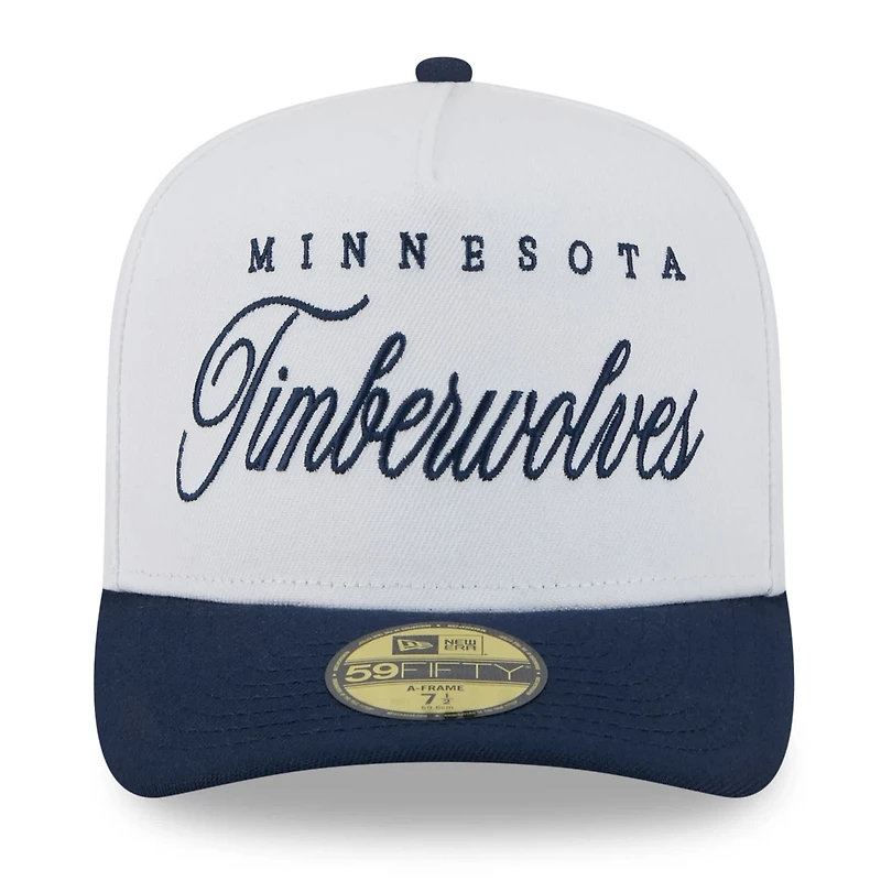 New Era Navy Minnesota Timberwolves 2025 NBA Draft A-Frame 59FIFTY Fitted Hat