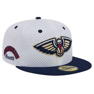 New Era /Navy New Orleans Pelicans Throwback 2Tone 59FIFTY Fitted Hat