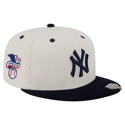 New Era Navy New York Yankees Two-Tone Corduroy 59FIFTY Fitted Hat