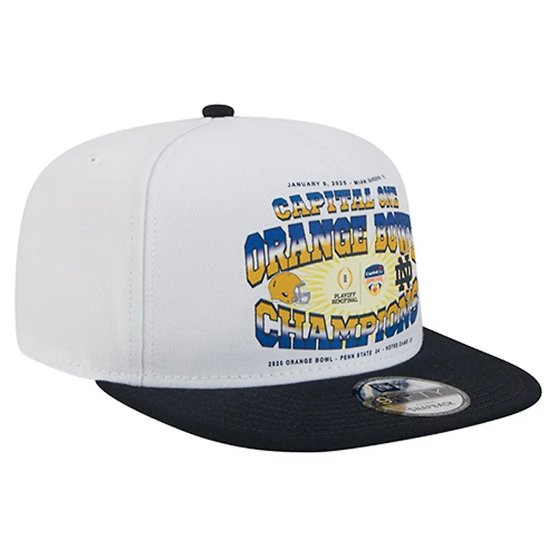 New Era Navy Notre Dame Fighting Irish Retro 2025 Orange Bowl Champions 9FIFTY A-Frame Snapback Hat