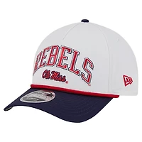 New Era Navy Ole Miss Rebels Arch Two-Tone Rope 9FORTY A-Frame M-Crown Adjustable Hat