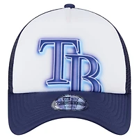 New Era Navy Tampa Bay Rays Painted A-Frame 9FORTY Trucker Adjustable Hat