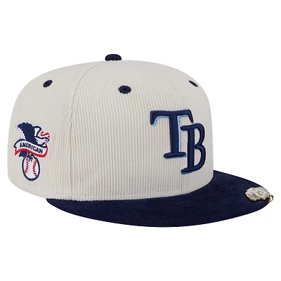 New Era Navy Tampa Bay Rays Two-Tone Corduroy 59FIFTY Fitted Hat
