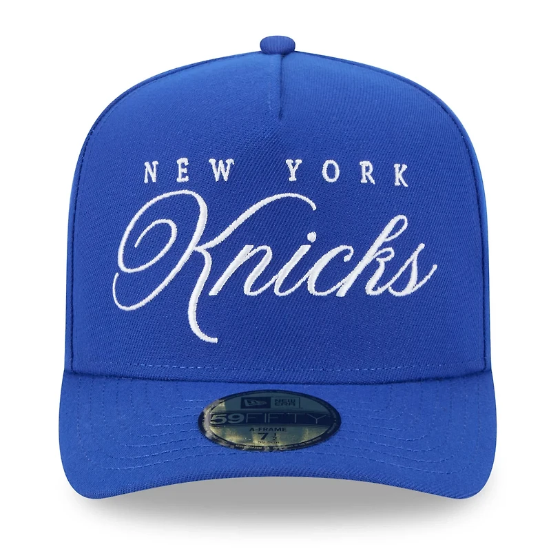 New Era New York Knicks 2025 NBA Draft A-Frame 59FIFTY Fitted Hat