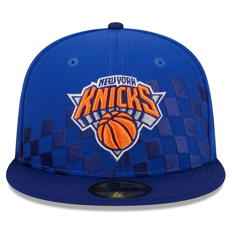 New Era New York Knicks Rally Drive Checkerboard 59FIFTY Crown Fitted Hat