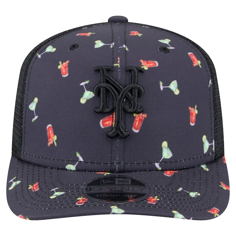 New Era New York Mets Adventure Drinks Pattern 9SEVENTY Stretch-Snap Hat