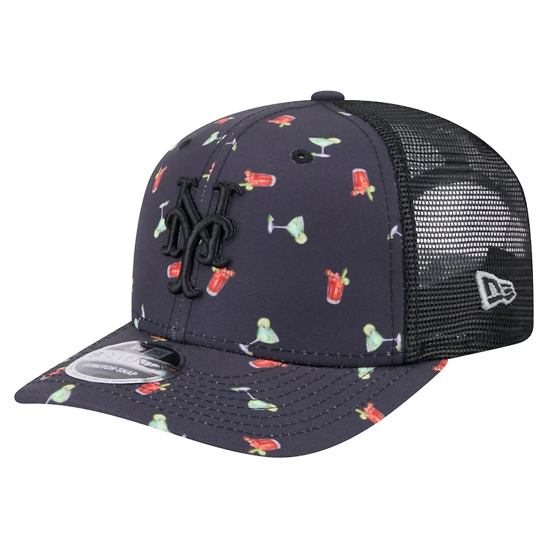 New Era New York Mets Adventure Drinks Pattern 9SEVENTY Stretch-Snap Hat