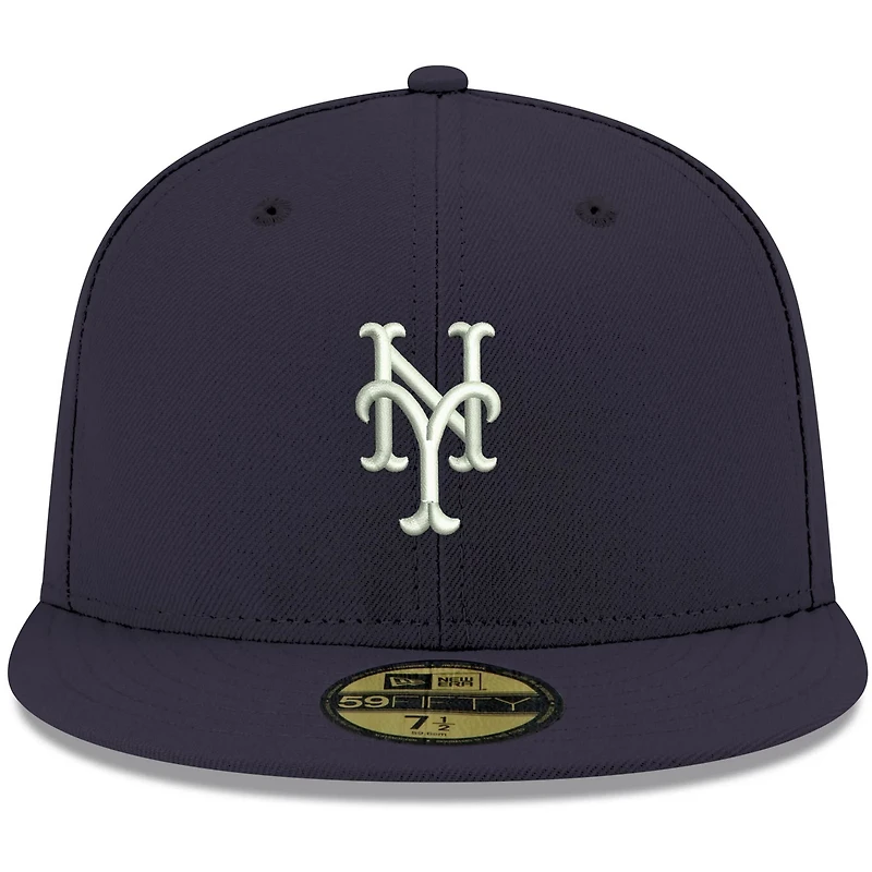 New Era New York Mets White Logo 59FIFTY Fitted Hat