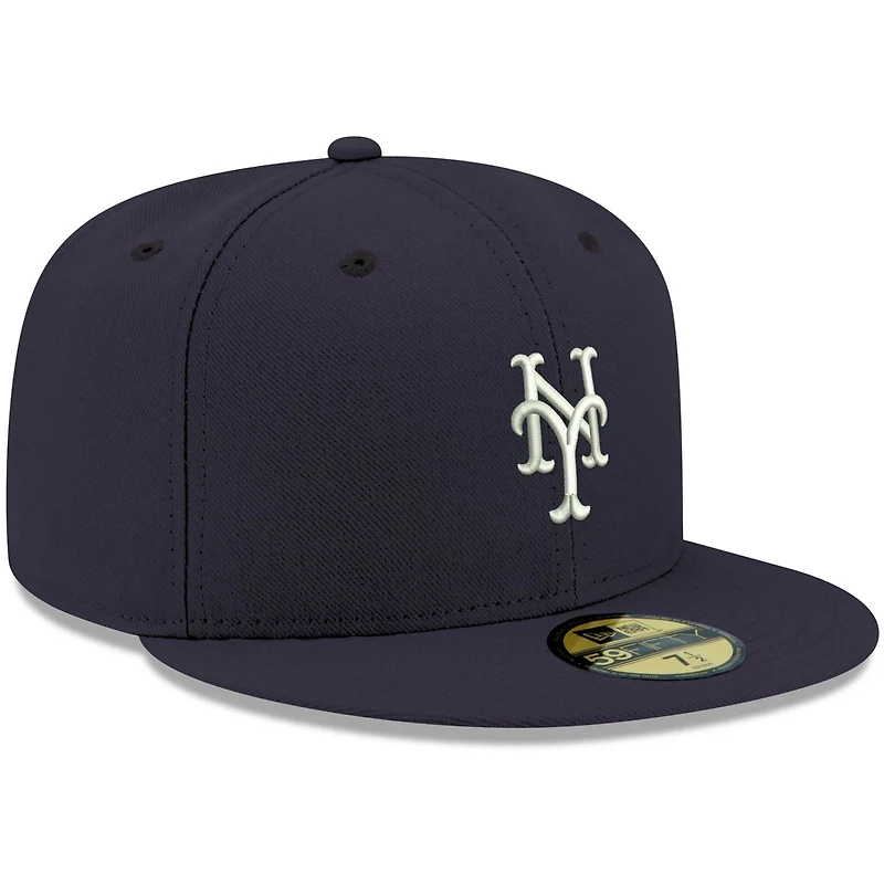 New Era New York Mets White Logo 59FIFTY Fitted Hat