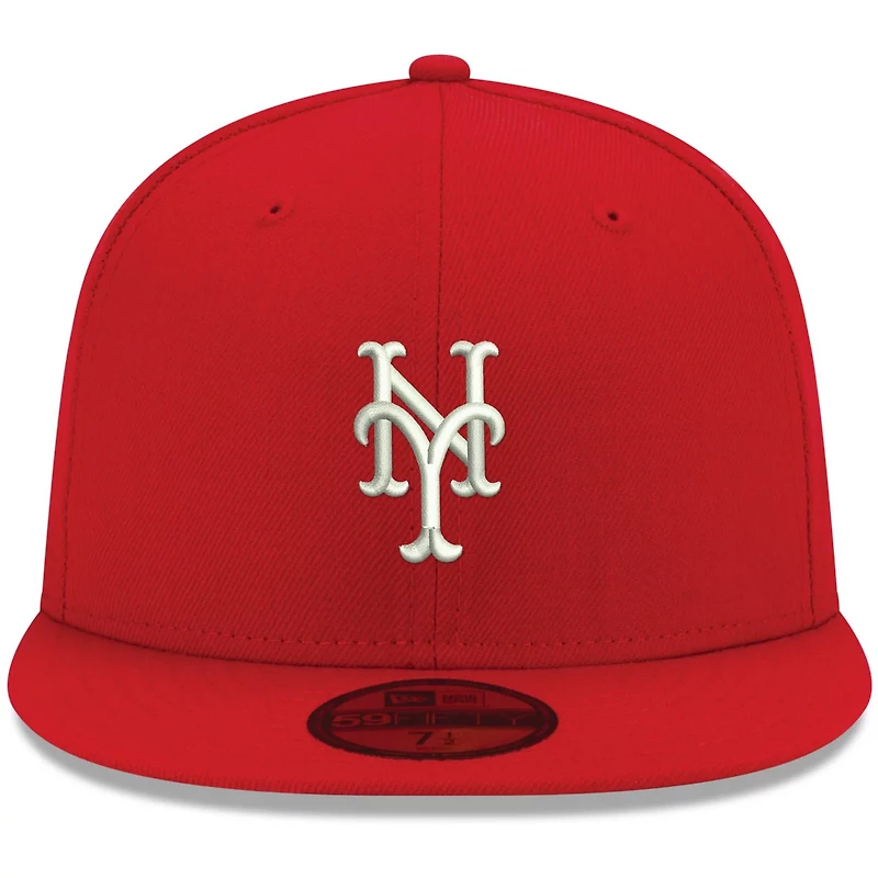 New Era New York Mets White Logo 59FIFTY Fitted Hat