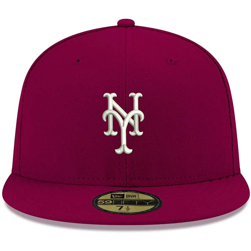 New Era New York Mets White Logo 59FIFTY Fitted Hat