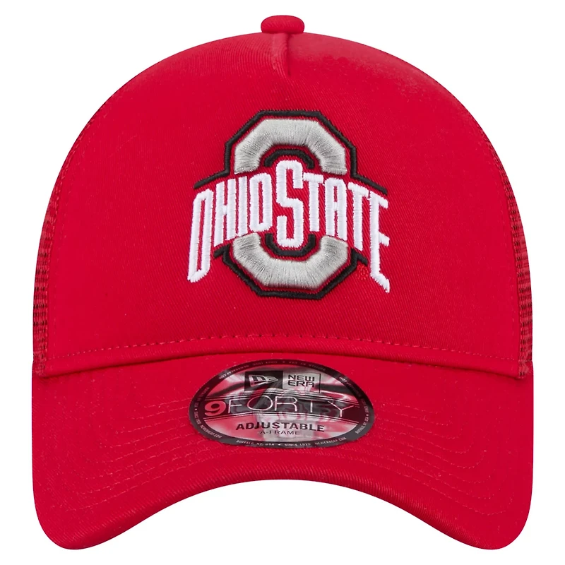 New Era Ohio State Buckeyes 9FORTY A-Frame Trucker Adjustable Hat