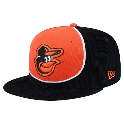 New Era Orange Baltimore Orioles Retro Split Corduroy Snapback Hat