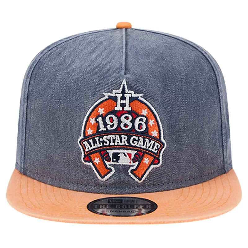 New Era Orange Houston Astros 1986 MLB All-Star Game Pigment Dye Golfer Snapback Hat
