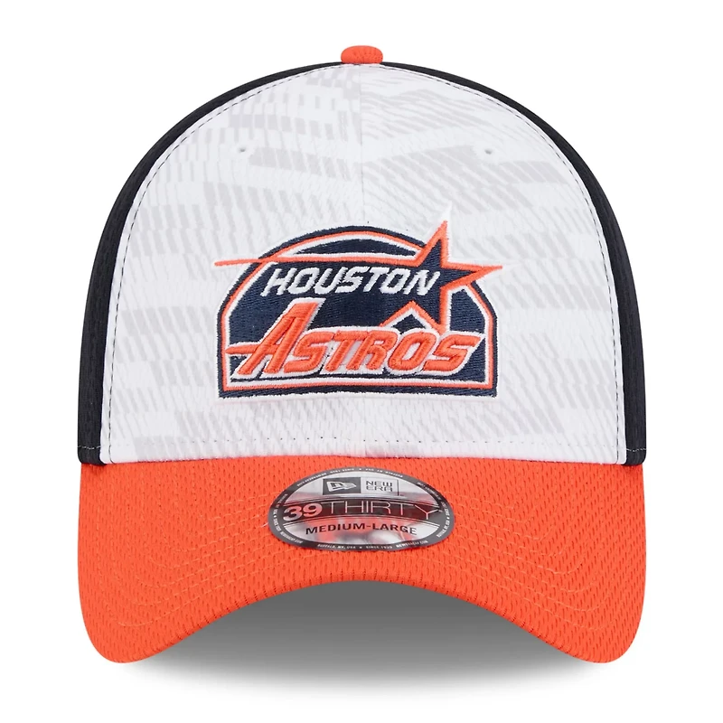 New Era Orange Houston Astros 2025 MLB Clubhouse 39THIRTY Flex Hat