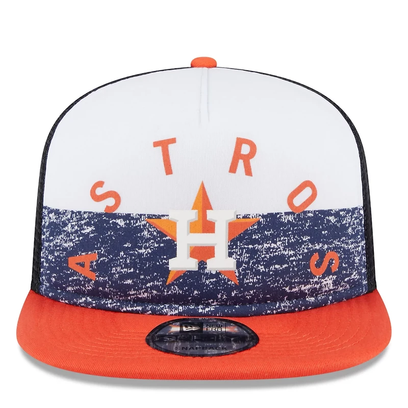 New Era /Orange Houston Astros Team Foam Front A-Frame Trucker 9FIFTY Snapback Hat