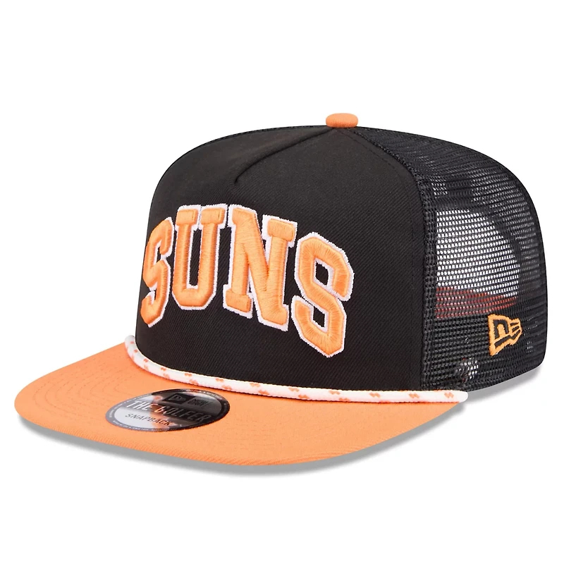 New Era Orange Phoenix Suns Throwback Team Arch Golfer Snapback Hat
