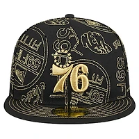 New Era Philadelphia 76ers 59FIFTY Day Allover Print Stencil Fitted Hat