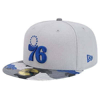 New Era Philadelphia 76ers Active Color Camo Visor 59FIFTY Fitted Hat