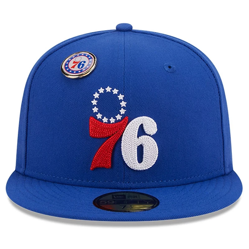 New Era Philadelphia 76ers Chainstitch Logo Pin 59FIFTY Fitted Hat