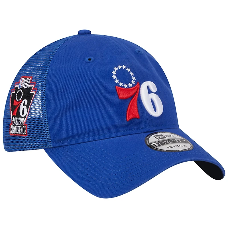 New Era Philadelphia 76ers Distinct Side Patch Trucker 9TWENTY Adjustable Hat