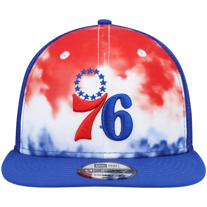 New Era Philadelphia 76ers Hazy Trucker 9FIFTY Snapback Hat