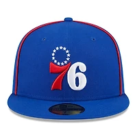 New Era Philadelphia 76ers Piped  Flocked 59Fifty Fitted Hat