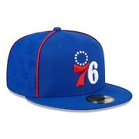 New Era Philadelphia 76ers Piped  Flocked 59Fifty Fitted Hat