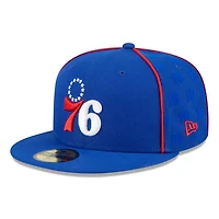 New Era Philadelphia 76ers Piped  Flocked 59Fifty Fitted Hat