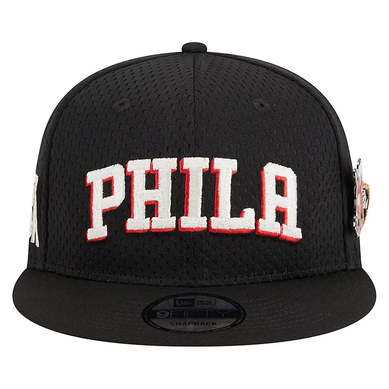 New Era Philadelphia 76ers Post-Up Pin Mesh 9FIFTY Snapback Hat