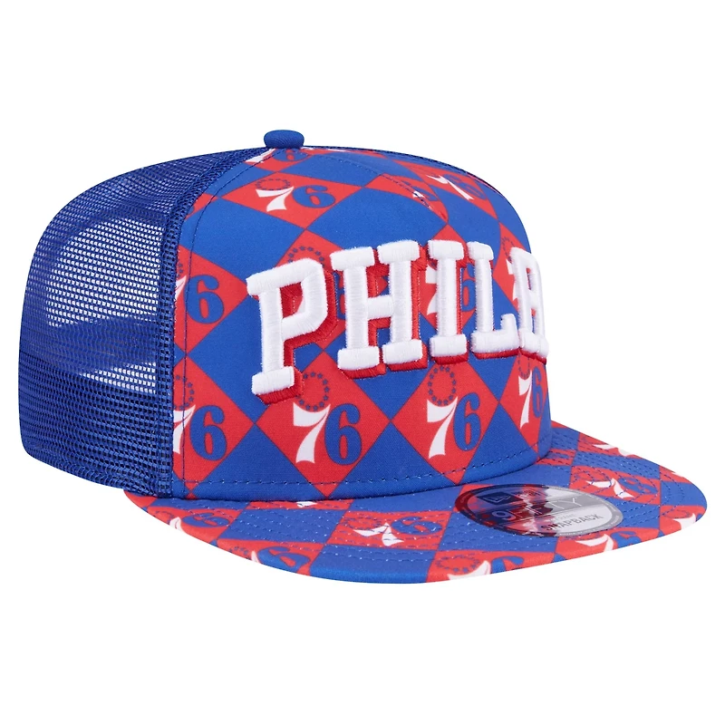 New Era Philadelphia 76ers Seeing Diamonds A-Frame Trucker 9FIFTY Snapback Hat