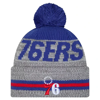 New Era Philadelphia 76ers Sport Night Runner Cuffed Knit Hat with Pom