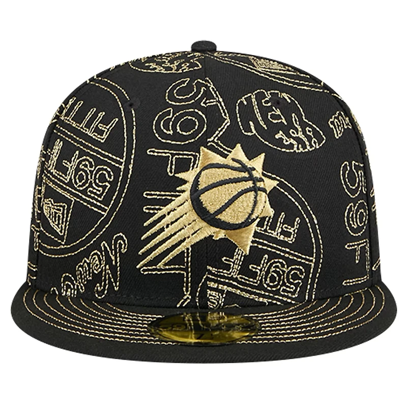 New Era Phoenix Suns 59FIFTY Day Allover Print Stencil Fitted Hat
