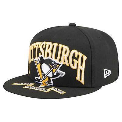 New Era Pittsburgh Penguins Oversized Vintage Arch 59Fifty Fitted Hat