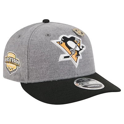 New Era Pittsburgh Penguins Wool Pin Low Profile 9FIFTY Snapback Hat