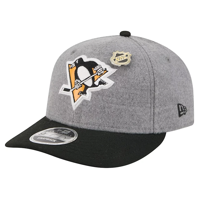 New Era Pittsburgh Penguins Wool Pin Low Profile 9FIFTY Snapback Hat