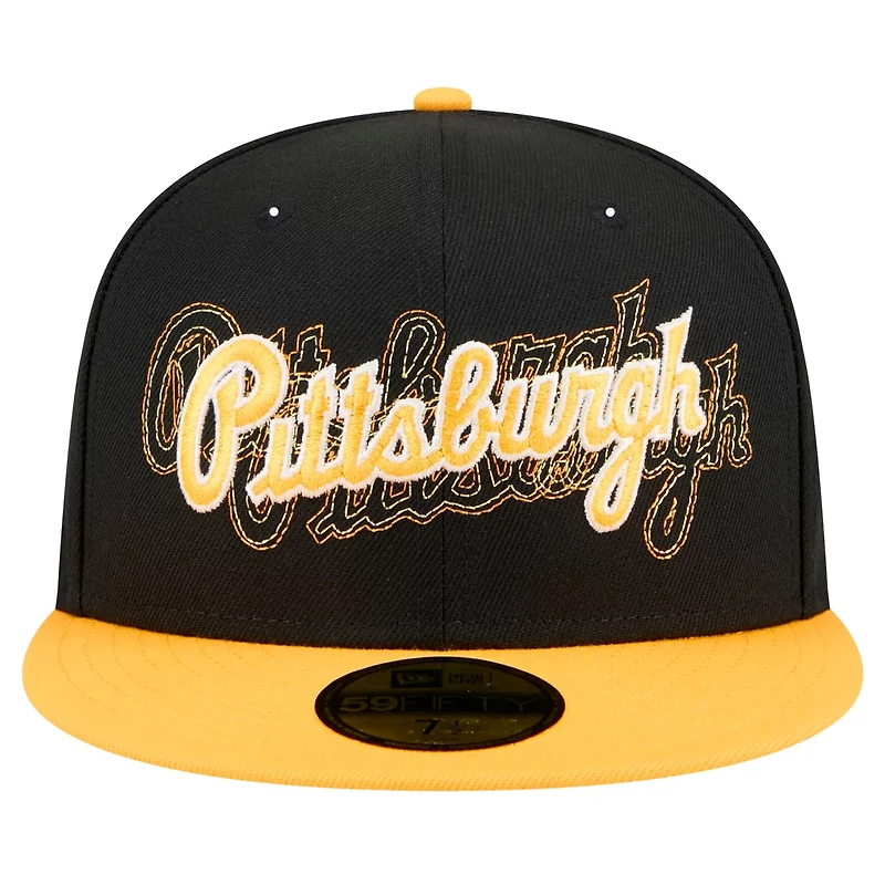 New Era Pittsburgh Pirates Shadow Stitch 59FIFTY Fitted Hat