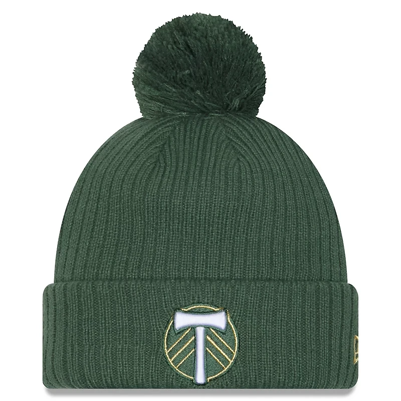 New Era Portland Timbers 2025 Jersey Hook Cuffed Knit Hat with Pom