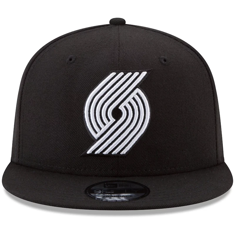 New Era Portland Trail Blazers  White Logo 9FIFTY Adjustable Snapback Hat
