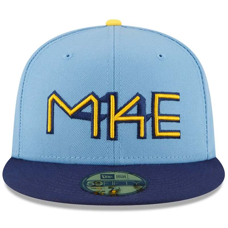New Era Powder Milwaukee Brewers 2022 City Connect 59FIFTY Fitted Hat