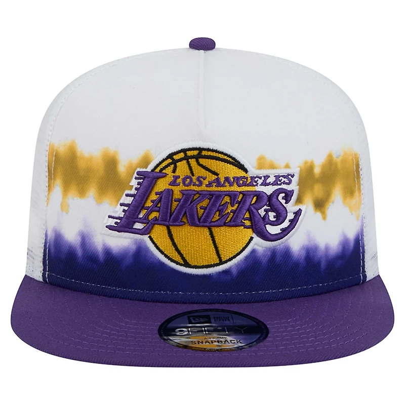 New Era Purple Los Angeles Lakers Dip-Dye 9FIFTY A-Frame Trucker Snapback Hat
