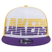 New Era Purple Los Angeles Lakers Throwback Gradient Tech Font 9FIFTY Snapback Hat
