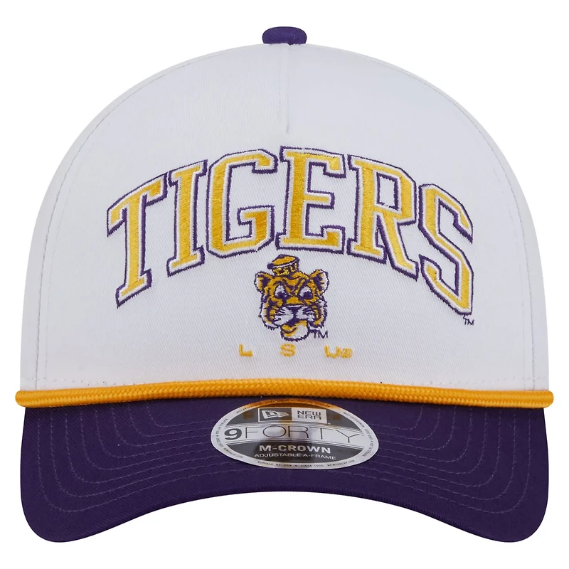 New Era Purple LSU Tigers Arch Two-Tone Rope 9FORTY A-Frame M-Crown Adjustable Hat