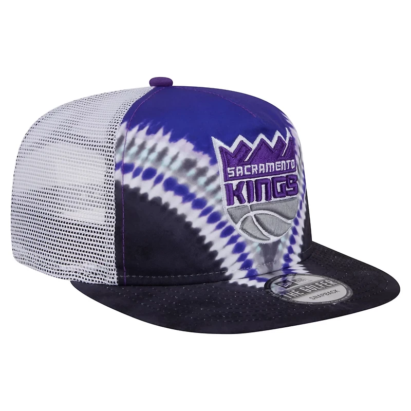 New Era Purple Sacramento Kings Throwback Dye Golfer Snapback Hat