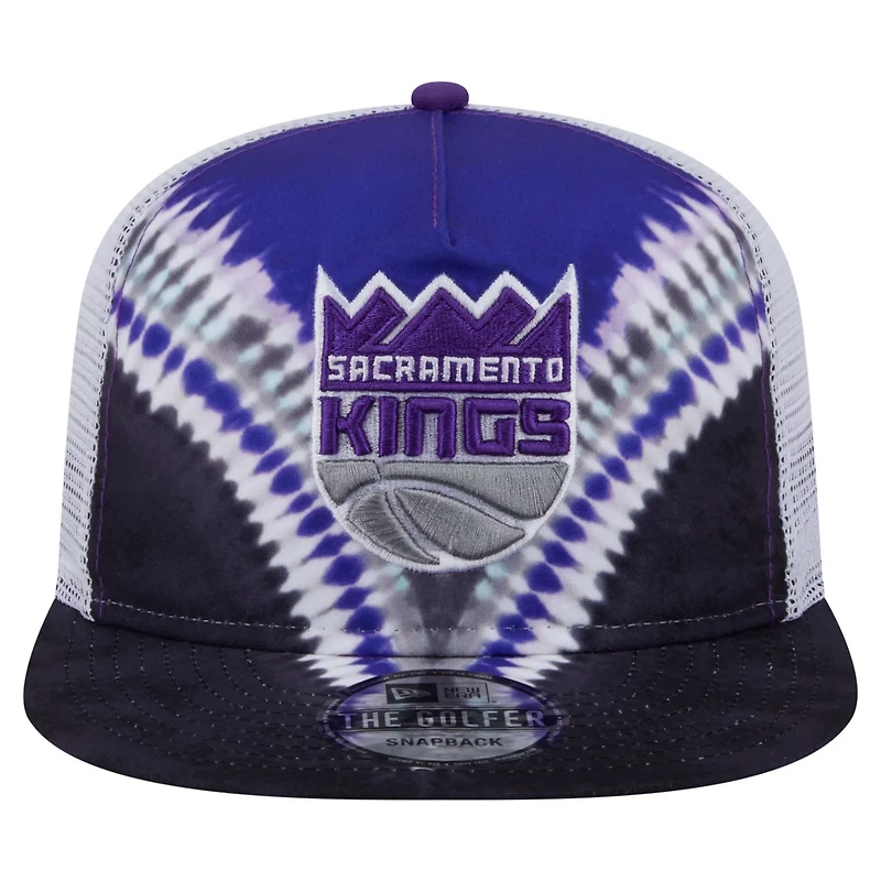 New Era Purple Sacramento Kings Throwback Dye Golfer Snapback Hat