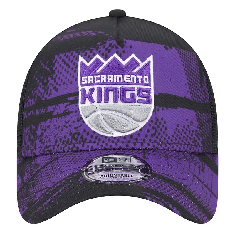 New Era Purple Sacramento Kings Tip Off A-Frame Trucker 9FORTY Adjustable Hat