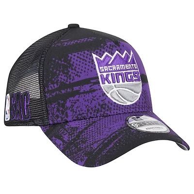 New Era Purple Sacramento Kings Tip Off A-Frame Trucker 9FORTY Adjustable Hat