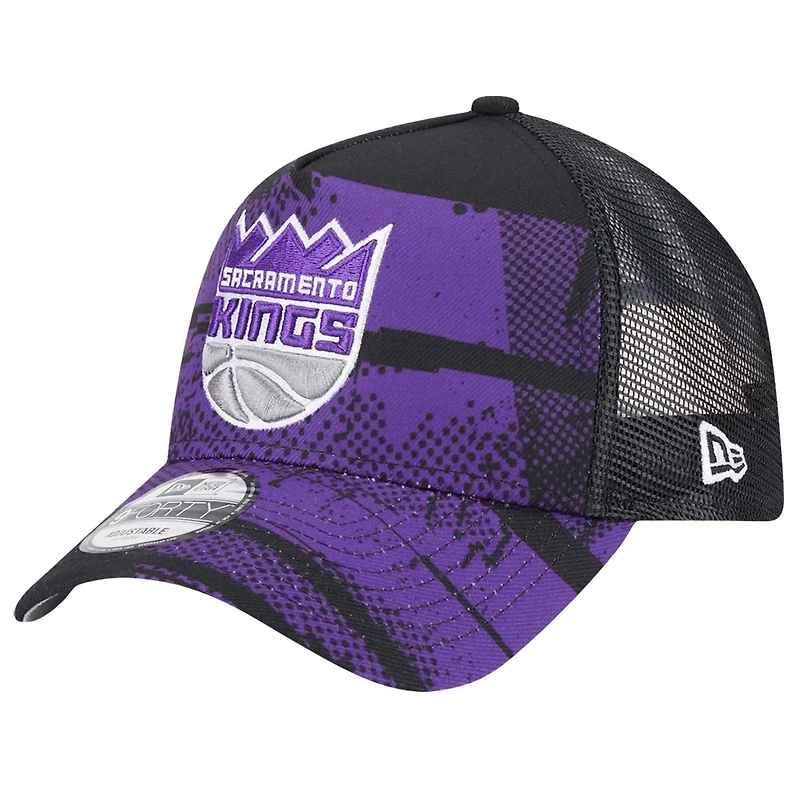 New Era Purple Sacramento Kings Tip Off A-Frame Trucker 9FORTY Adjustable Hat