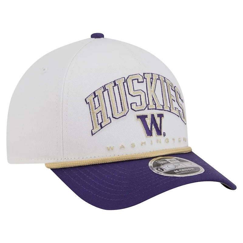 New Era Purple Washington Huskies Arch Two-Tone Rope 9FORTY A-Frame M-Crown Adjustable Hat
