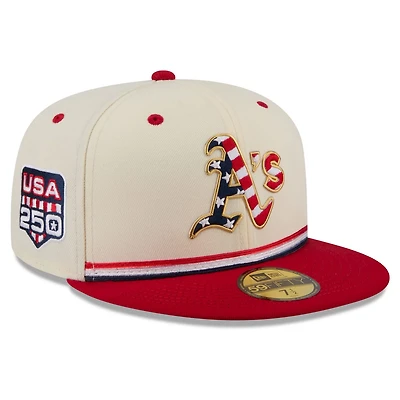 New Era Red Athletics USA 250 Fourth of July 59FIFTY Fitted Hat